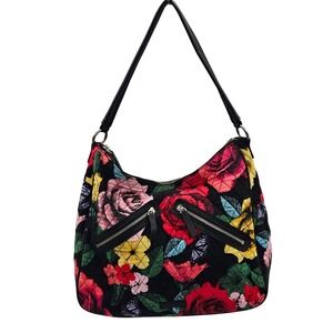 Vera Bradley Vivian Havana Rose Quilted Hobo Crossbody Shoulder Bag Multi